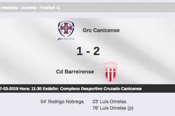 Taça da Madeira - Juvenis - Futebol 11 | GR Cruzado Canicense 1-2 CD Barreirense